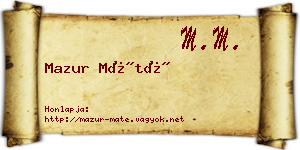 Mazur Máté névjegykártya