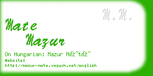 mate mazur business card